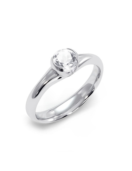 Sydney - Srebrny pierścionek z białym topazem