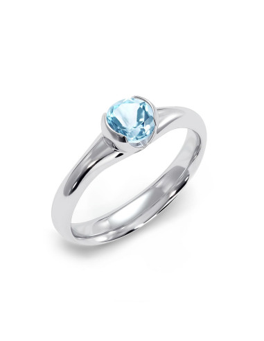 Sydney - Srebrny pierścionek z niebieskim topazem