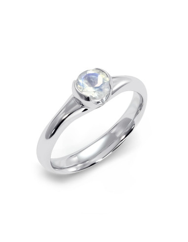 Sydney - Srebrny pierścionek z kamieniem księżycowym