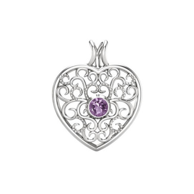 Love - Srebrna zawieszka z ametystem