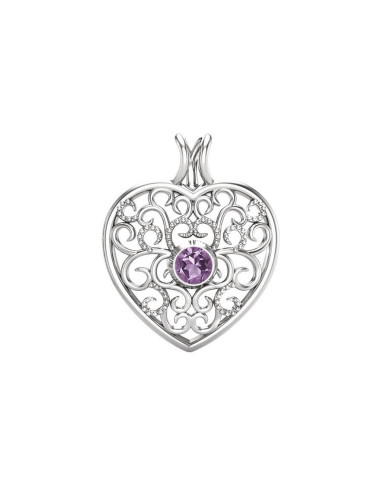 Love - Srebrna zawieszka z ametystem