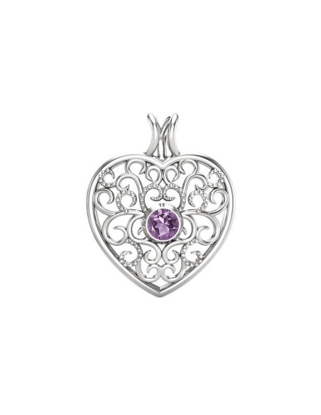 Love - Srebrna zawieszka z ametystem