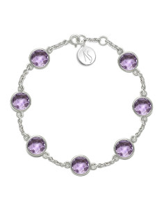 Aura - Bransoletka srebrna XL z ametystem