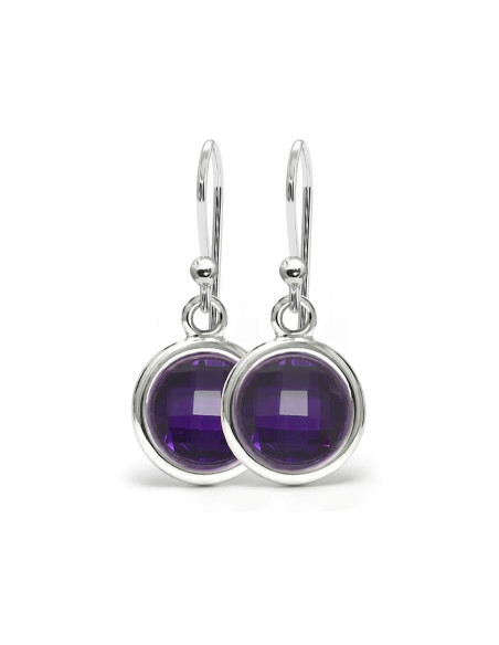 Aura - Srebrne kolczyki z ametystem