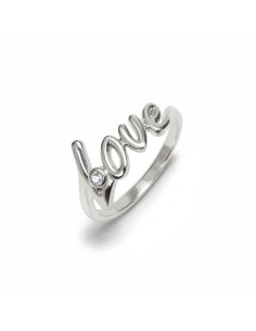 Love - Srebrny pierścionek "miłość" z topazem