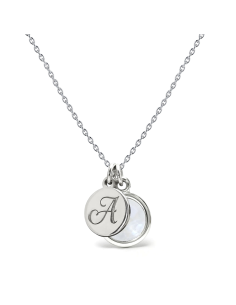 Aura - Srebrny naszyjnik personalizowany z kamieniem księżycowym