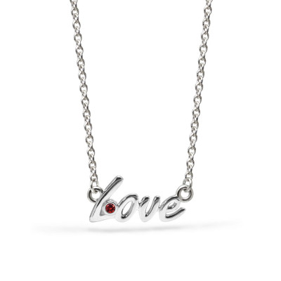 Love - Srebrny naszyjnik "miłość" z granatem