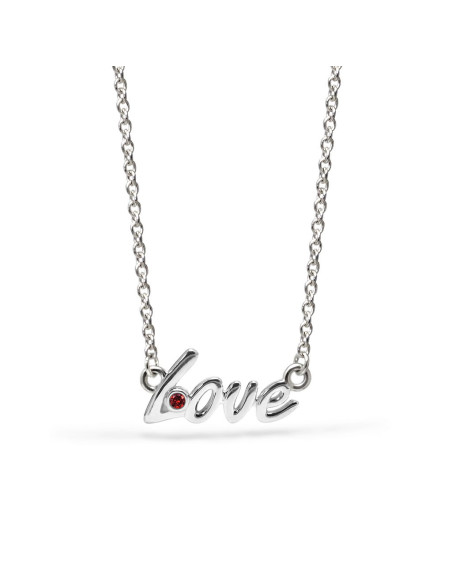 Love - Srebrny naszyjnik "miłość" z granatem
