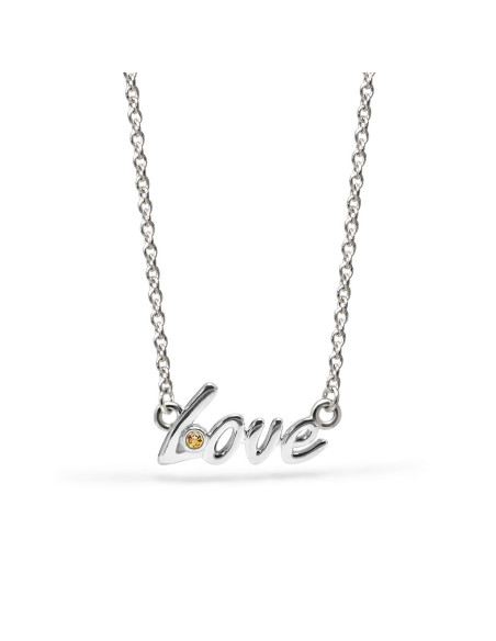 Love - Srebrny naszyjnik "miłość" z cytrynem