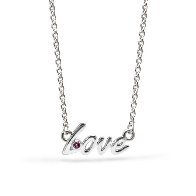Love - Srebrny naszyjnik "miłość" z rodolitem