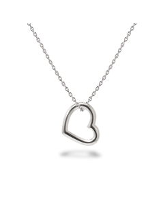 Love - Srebrny naszyjnik z serduszkiem