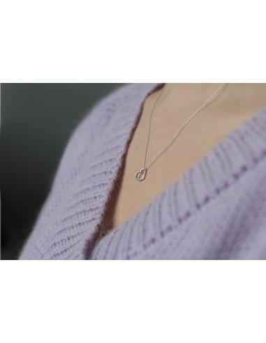 Love - Srebrny naszyjnik z serduszkiem