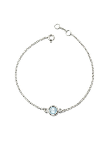 Aura - Bransoletka srebrna z topazem niebieskim