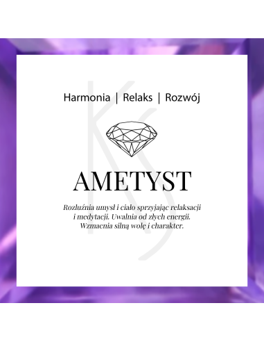 Love - Srebrna zawieszka z ametystem