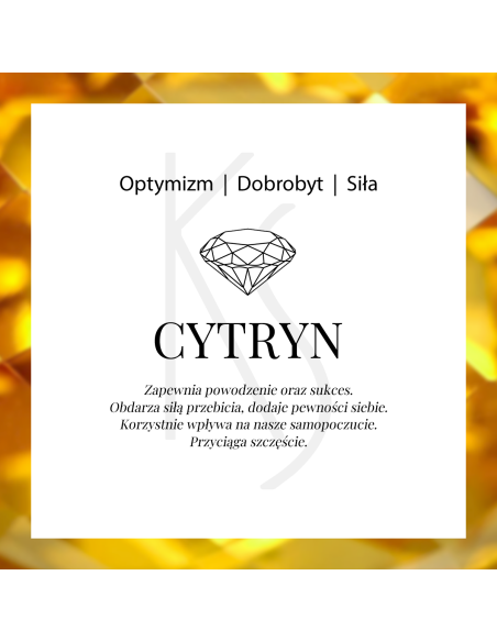 Love - Srebrny naszyjnik z cytrynem