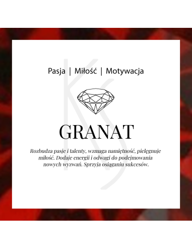 Royal - Srebrny pierścionek z  granatem