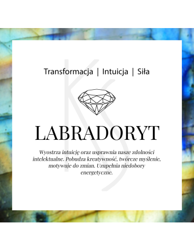 Aura - Bransoletka srebrna XL z labradorytem