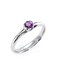 Sydney - Srebrny pierścionek z ametystem