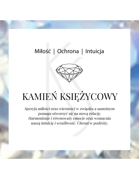 Aura - Srebrny naszyjnik personalizowany z kamieniem księżycowym