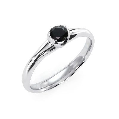 Sydney - Srebrny pierścionek z czarnym onyksem