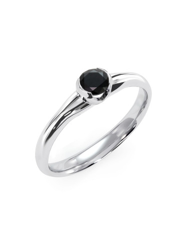 Sydney - Srebrny pierścionek z czarnym onyksem