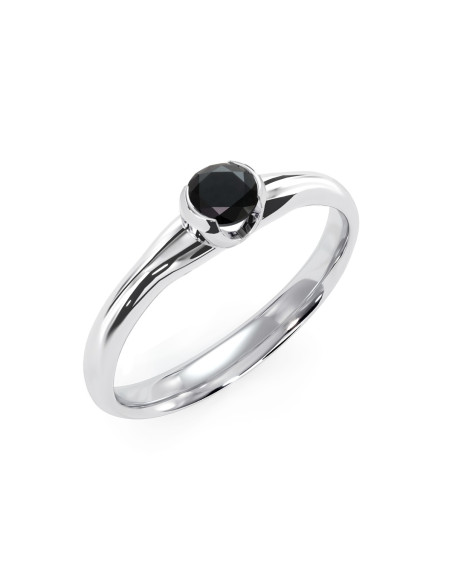 Sydney - Srebrny pierścionek z czarnym onyksem
