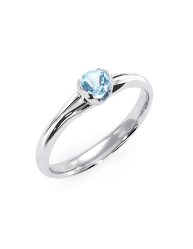 Sydney - Srebrny pierścionek z niebieskim topazem