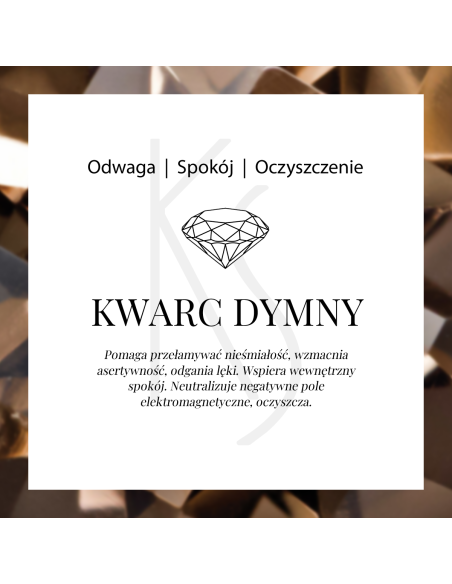 Aura - Srebrny naszyjnik personalizowany z kwarcem dymnym
