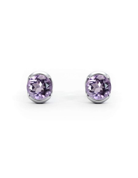 Sydney - Srebrne kolczyki z ametystem