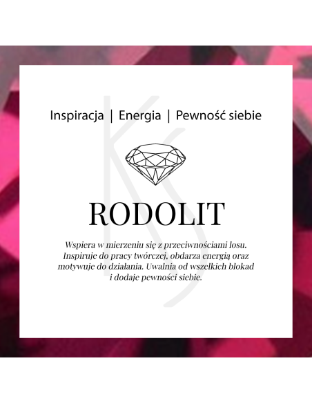 Love - Srebrna zawieszka z rodolitem