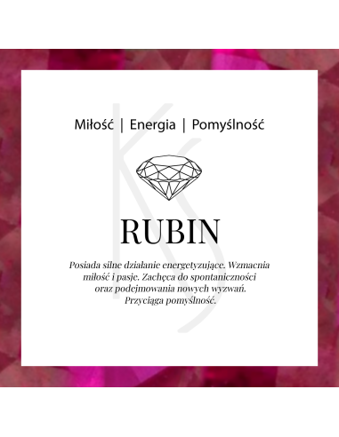 Charisma cross - Srebrny pierścionek z rubinem