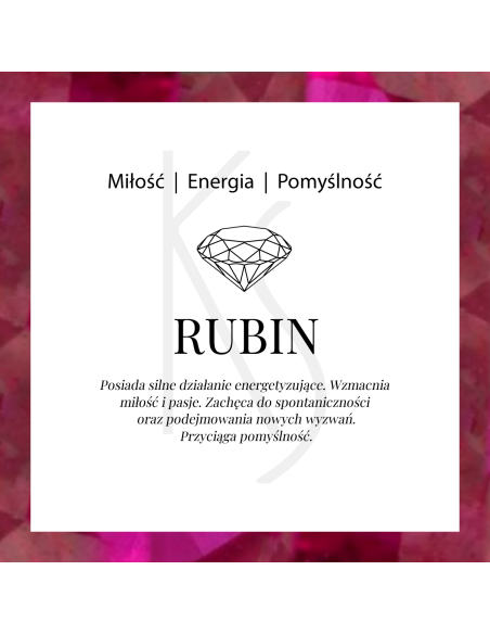 Love - Obrączka srebrna z szafirem i rubinem