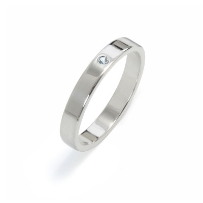 Simple  - Obrączka z niebieskim topazem