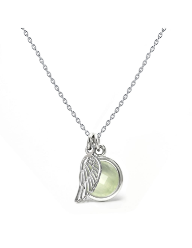 Aura - Srebrny naszyjnik z prehnitem