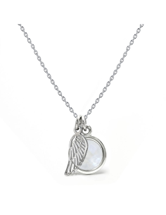 Aura - Srebrny naszyjnik z kamieniem księżycowym