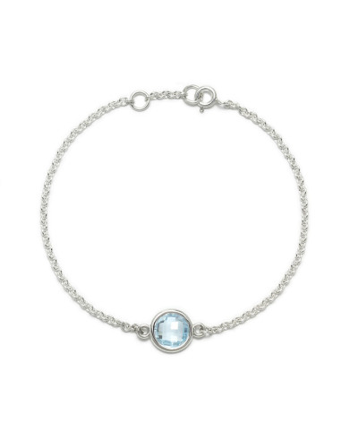 Aura - Bransoletka srebrna z niebieskim topazem