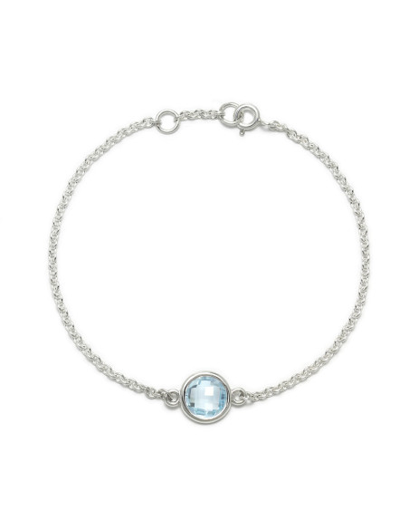 Aura - Bransoletka srebrna z niebieskim topazem