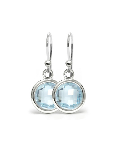 Aura - Srebrne kolczyki z niebieskim topazem