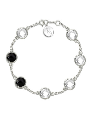 Aura - Bransoletka srebrna XL multistone