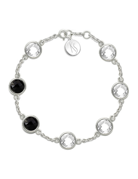 Aura - Bransoletka srebrna XL multistone