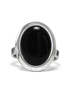 Stone - Srebrny pierścionek z onyksem