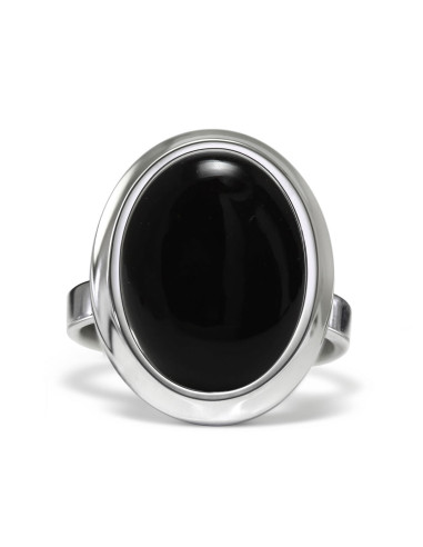 Stone - Srebrny pierścionek z onyksem