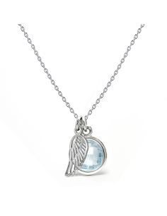 Aura - Srebrny naszyjnik z niebieskim topazem