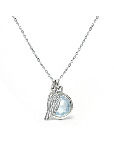 Aura - Srebrny naszyjnik z niebieskim topazem