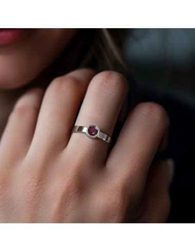Stack me - Srebrny pierścionek z rodolitem