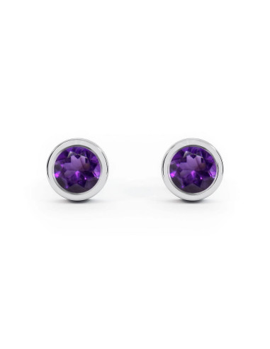 Stack me - Srebrne kolczyki z ametystem