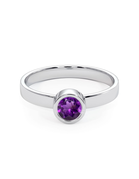 Stack me - Srebrny pierścionek z ametystem