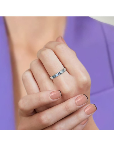 Simple  - Obrączka z ametystem