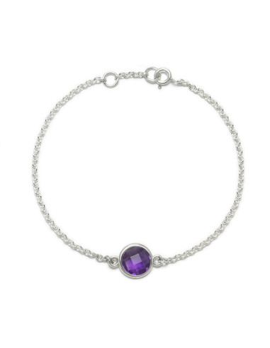 Aura - Bransoletka srebrna z ametystem