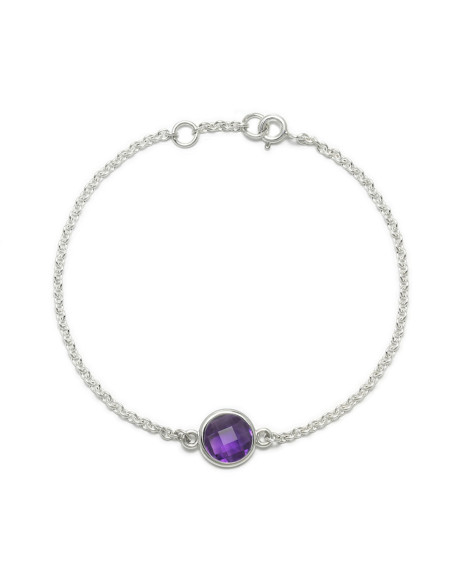 Aura - Bransoletka srebrna z ametystem